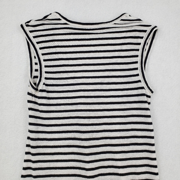 Banana Republic Dress Linen Blend Womens Size Small Striped Black White - Picture 7 of 9